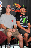 Travis Pastrana (L) and  Ken Block