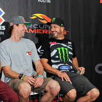 Travis Pastrana (L) and  Ken Block